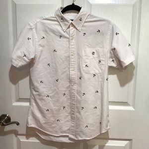 Ralph Lauren white button down with black anchors.